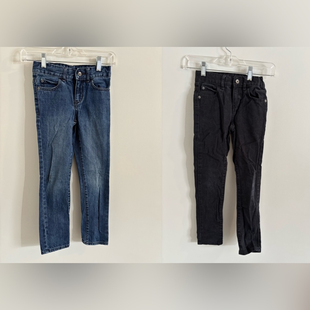 Children’s Place Girls Skinny Denim and Black Jeans Set of 2 Size 7s